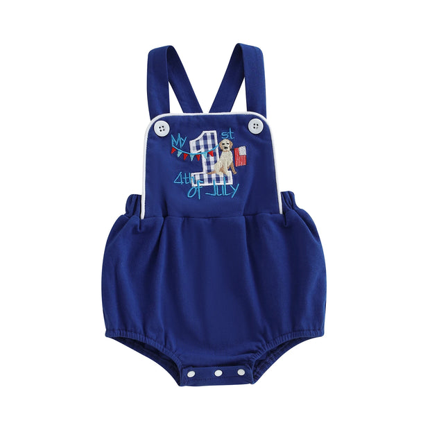 Patriotic Stars and Stripes  for Newborns Adorable Jumpsuit with USA Flag Design Sleeveless Romper for Baby Boys Girls - My Variety Superstore 25