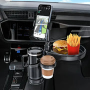 Automotive Cup Holders Expander for Car 4 in 1 Expandable Car Food Table Tray Road Trip Essentials Car Organizer