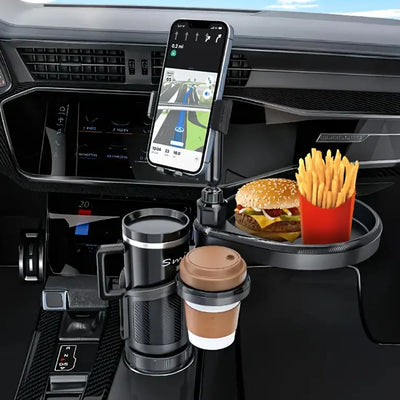 Automotive Cup Holders Expander for Car 4 in 1 Expandable Car Food Table Tray Road Trip Essentials Car Organizer