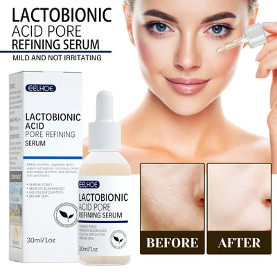 3pcs Lactobionic Acid Pore Shrinking Facial Serum Firming and Moisturizing Blackhead and Acne Cleansing Skin Care Products