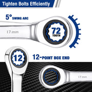Workpro 23 Piece Ratcheting Wrench Set with Box 72 Teeth Wrench Repair Tool Set