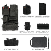 Car Seat Back Molle Organizer Tactical with 5 Molle Pouches Universal Vehicle Panel Protector Storage Bag Cover