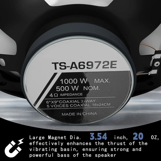 6x9 Inch 3 Way Coaxial Car Audio Speakers 1000 Watt Max Sound System With Mid Tweeter And Enhanced Bass Response 2 Pieces - My Variety Superstore 25
