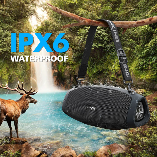 W-KING (120W PEAK)70W Portable Loud Bluetooth Speakers with Wireless Microphone,  Waterproof Outdoor Wireless Bluetooth - My Variety Superstore 25