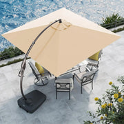 10x10 FT Large Square Patio Offset Umbrella – Aluminum Cantilever with Base for Deck & Porch