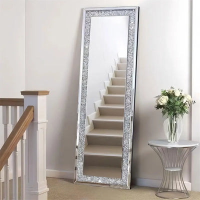 Large Rectangle Venetian Wall Mirror Polished Crush Crystal Diamond Edge 120x60cm for Living Room Hallway - My Variety Superstore 25