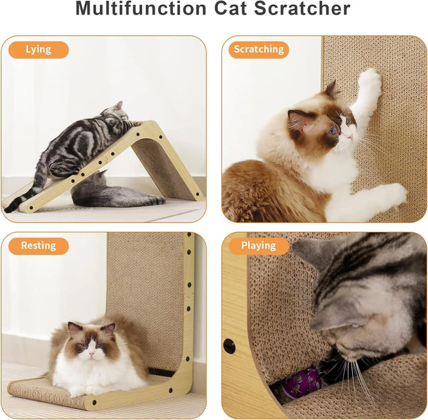 L Shape Cat Scratcher, 23.6 Inch Cat Scratchers for Indoor Cats, Protecting Furniture Cat Scratch Pad, Cardboard Cat Scratching - My Variety Superstore 25