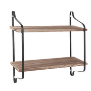 Wall Mounted Rack Display Wood Wall Shelves Rustic 2 Tier Wall Storage Shelf for Bedroom Living Room