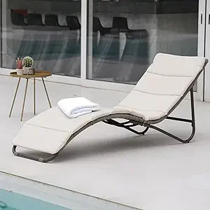 Outdoor Chaise Lounge Set – 2 Mesh Sling Chairs, Woodgrain Texture, Wheels & 4 Recline Levels