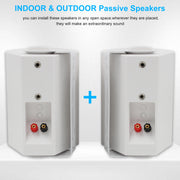 Herdio 2PCS Passive Outdoor Speakers 300 Watts 5.25 Inch Waterproof Speakers for Patio and Home Theater Sound System - My Variety Superstore 25