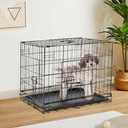 JHK Double Door Folding Metal Wire Dog Cage with Plastic Leak-Proof Pan Tray Extra Large Pet Kennel for Indoor Outdoor Travel - My Variety Superstore 25