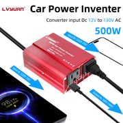 300W 500W Car Inverter DC12V AC110V Outdoor Portable Charger Converter Cigarette Lighter US Socket