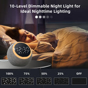 White Noise Sound Machine Alarm Clock with Night Light 25 Soothing Sounds 5W Stereo Speaker Sleep Timer Dimmable Clock - My Variety Superstore 25