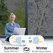 Window Privacy Film Daytime One Way Mirror Tint UV Heat Control Static Cling Glass Door Covering Film