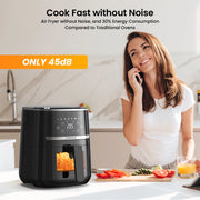 5 Quart Digital Display Air Fryer Toaster Oven Combo with 8 Cooking Presets Oilless Cooker and Dishwasher Safe Basket