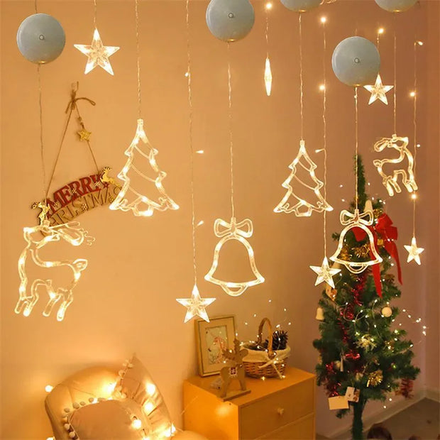 Enchanting Christmas Window Lights With Suction Cups Glow