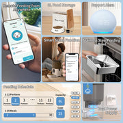 PAPIFEED Smart Automatic Cat Feeders WiFi Pet Feeder with APP Control for Remote Feeding Detachable for Easy Clean Cat Food - My Variety Superstore 25