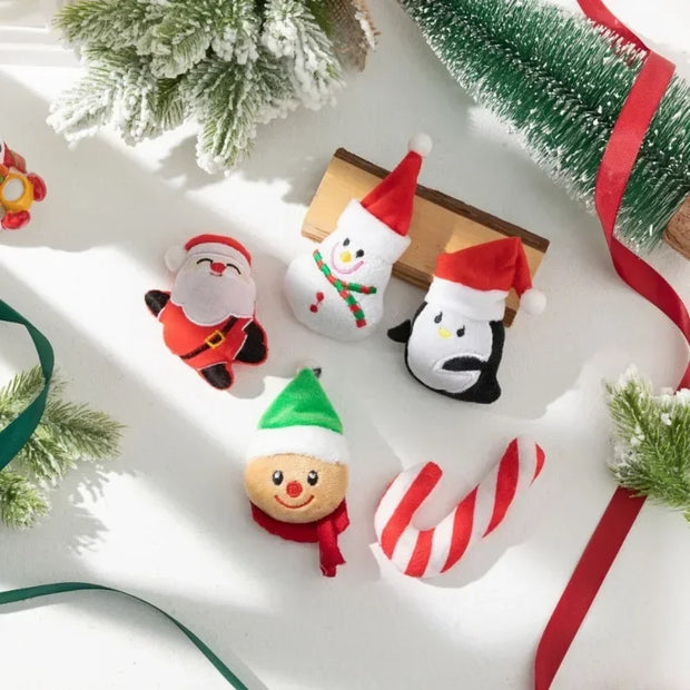 Joyful Christmas Cat Toys Plush Bite Resistant Safe Play