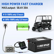 48V 105Ah Golf Cart LiFePo4 Battery Pack High Capacity Lithium Iron Phosphate Built-in BMS for Golf Cart and Solar Boat