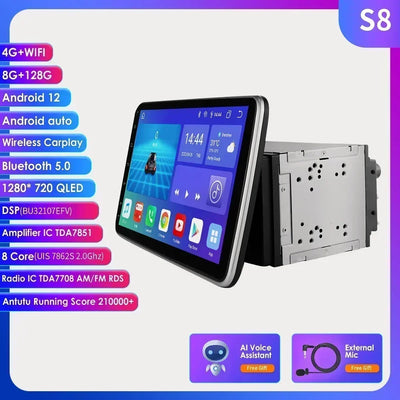 10.1 Inch Octa Core Carplay Car Stereo Universal Double Din Android Radio Rotatable Screen Multimedia Player Video Autoradio Audio RDS DSP - My Variety Superstore 25