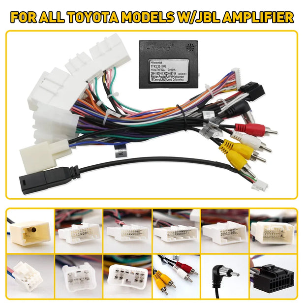 For Toyota AMP Car Stereo Radio Power Harness Cable Wire Adapter Kit JBL AMP Car Android Player Radio Connector - My Variety Superstore 25