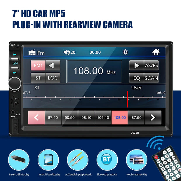 Car Radio 7 Inch HD Touch Screen Autoradio Multimedia Player Auto Audio USB Universal Car Stereo MP5 Support Rear View Camera - My Variety Superstore 25