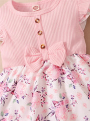 Lovely Floral Romper Set With Headband All Day Comfort