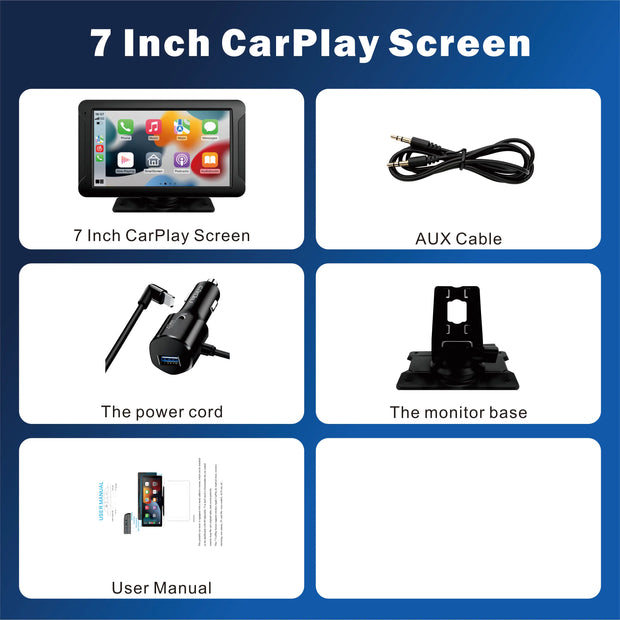 7 Inch Wireless CarPlay Android Auto Touchscreen with Bluetooth Navigation Mirror Link FM Voice Control and Magnetic Mount - My Variety Superstore 25