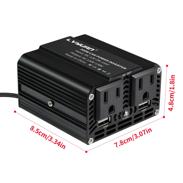 300W 500W Car Inverter DC12V AC110V Outdoor Portable Charger Converter Cigarette Lighter US Socket