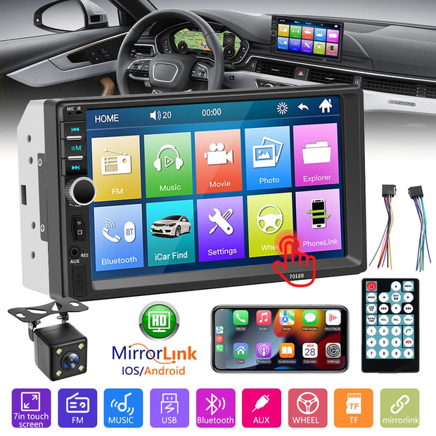 Car Radio 7 Inch HD Touch Screen Autoradio Multimedia Player Auto Audio USB Universal Car Stereo MP5 Support Rear View Camera - My Variety Superstore 25