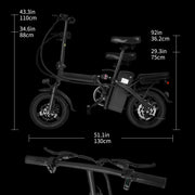 Adult Folding Electric Bicycle with 400W High Speed Motor and 48V Detachable Battery 14 Inch Wheels