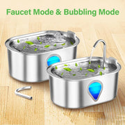3.5L large capacity pet water dispenser automatic stainless steel cat water fountain with LED Lighting - My Variety Superstore 25