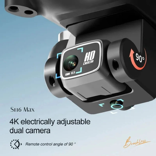 S116 MAX Drone Professional with 3 Batteries 8K Dual Camera Optical Flow Brushless 360° Obstacle Avoidance WIFI FPV RC Dron Toys - My Variety Superstore 25
