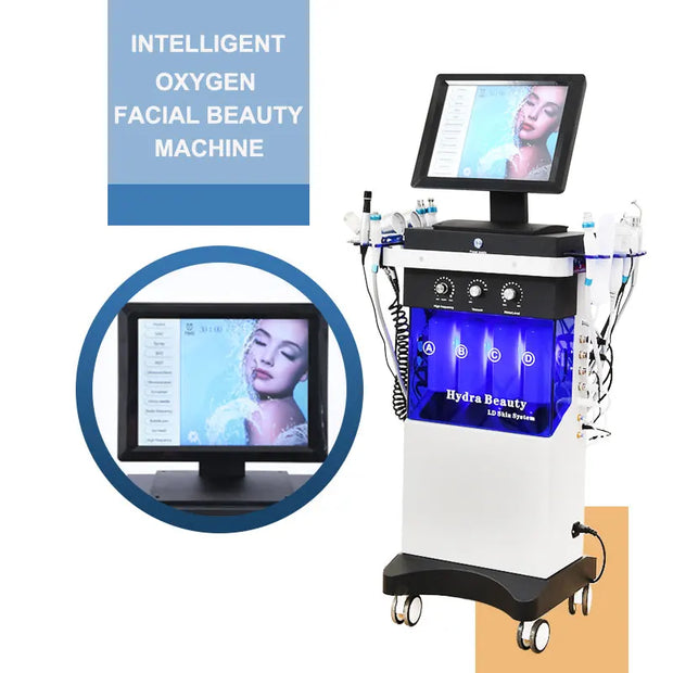 14 In 1 Diamond Peeling Hydro Facial Machine Water Jet Aqua Facial Vacuum Skin Care Cleaning Lifting Bubble Spa