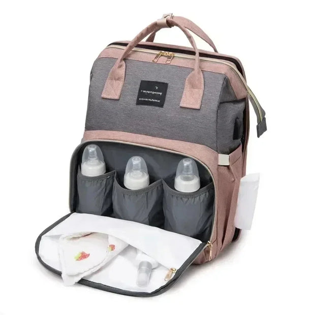 Amazing Mommy Backpack With Folding Crib For Easy Travel