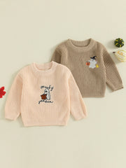 Charming Infant Pumpkin Patch Sweater with Unique Scalloped Hem