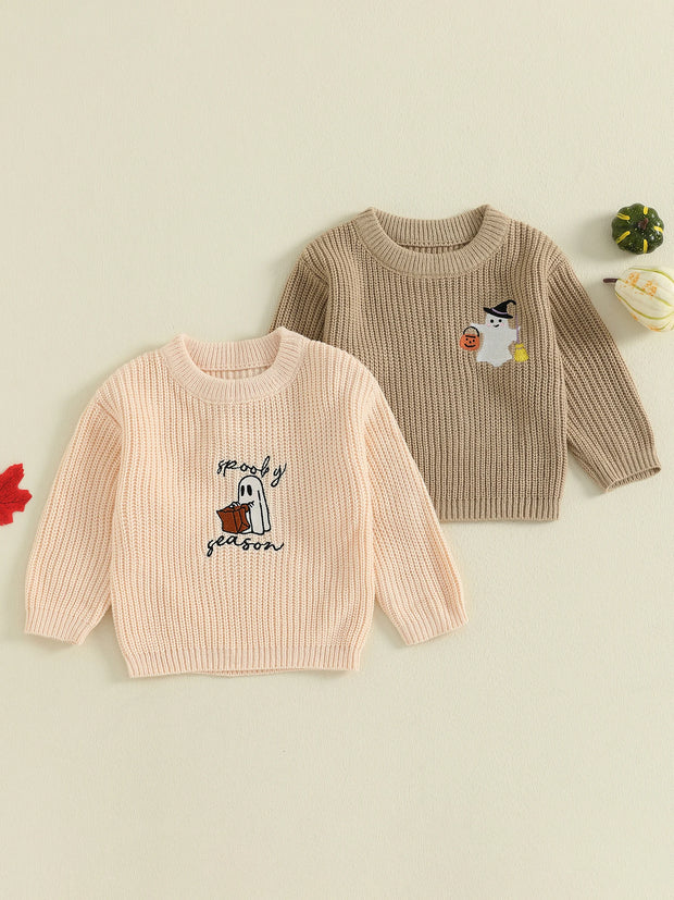 Charming Infant Pumpkin Patch Sweater with Unique Scalloped Hem