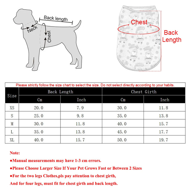 Festive Santa Print Pet Vest Breathable Easy Dress Up