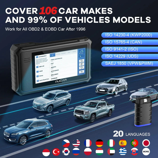 THINKCAR MUCAR VO6 Professional Car Diagnostic Tools Full System Diagnose 28 Resets Life Free Obd2 Scanner Auto VIN Code Reader - My Variety Superstore 25