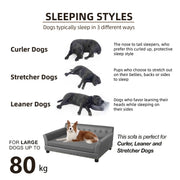 Elevated Dog Bed Sofa Microfiber Leather Cover Luxurious Extra Large Pet Snuggle Lounge Chair with Removable Cushion - My Variety Superstore 25