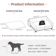 Elevated Dog Bed Sofa Microfiber Leather Cover Luxurious Extra Large Pet Snuggle Lounge Chair with Removable Cushion - My Variety Superstore 25