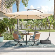 10x10 FT Large Square Patio Offset Umbrella – Aluminum Cantilever with Base for Deck & Porch