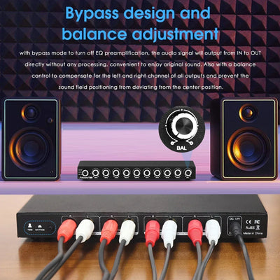 Nobsound HiFi EQ9 9-Band Stereo Equalizer Preamp Analog Audio Processor for Home and Car - My Variety Superstore 25