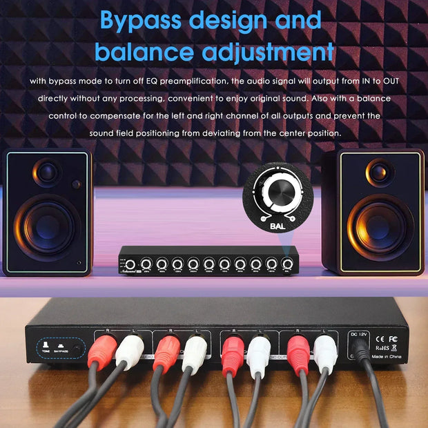 Nobsound HiFi EQ9 9-Band Stereo Equalizer Preamp Analog Audio Processor for Home and Car - My Variety Superstore 25