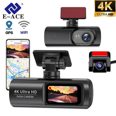 E-ACE UHD 4K Dashcam with GPS WiFi Night Vision 24 Hour Parking Loop Dual Channel Recording 4K Front and 1080P Rear Dual Lens - My Variety Superstore 25