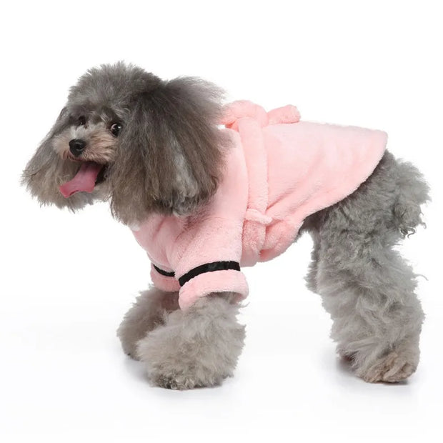 Pet Dog Bathrobe Hooded Pajamas – Soft Drying Towel Clothes for Small to Large Dogs & Cats