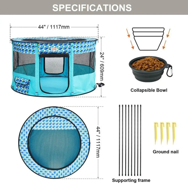 44'' Portable Foldable Pet Playpen Waterproof Indoor Outdoor - My Variety Superstore 25