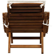 Modern Cream White Sun Loungers with Cushions – Foldable Solid Acacia Hardwood for Outdoor