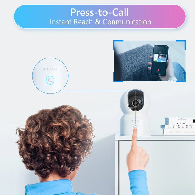ZOSI 3MP Baby Monitor 2.4G/5G 360° Pan/Tilt Pet Smart Security IP Camera AI Human Tracking 2K HD WiFi Surveillance Cameras - My Variety Superstore 25