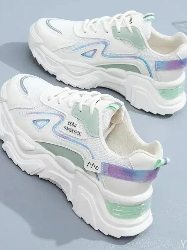 Vibrant Platform Sneakers For Women Green All Day Comfort
